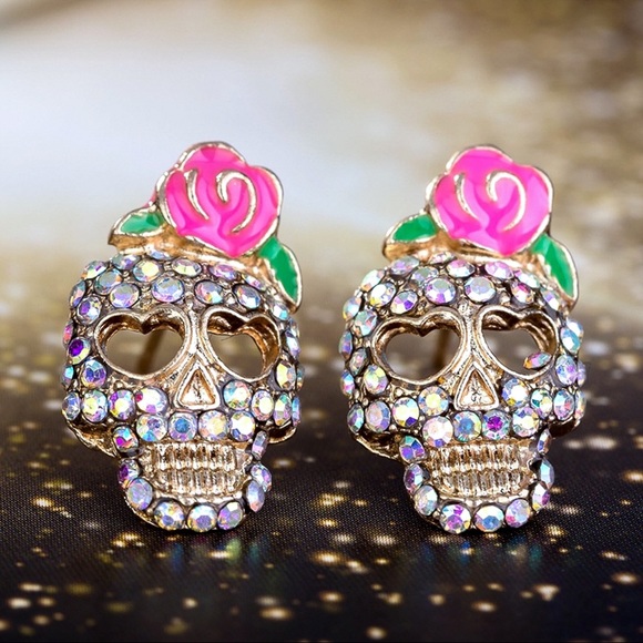 Jewelry - 2/$20! Sugar Skull/Day of the Dead Stud Earrings